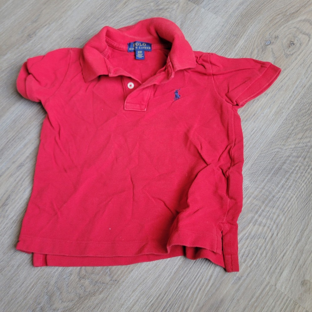 Polo Ralph Lauren Boys Polo Shirt 3 Red Cotton Pique Classic Preppy Short Sleeve